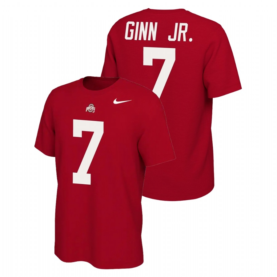 Ohio State Buckeyes Men's NCAA Ted Ginn Jr. #7 Scarlet Name & Number Retro Nike College Football T-Shirt AEB2549VI